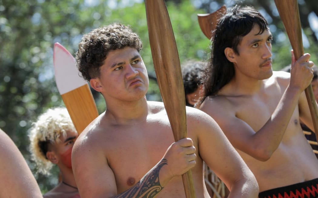 Rangatahi formed part of the powhiri for coalition government members to Waitangi 5 February 2024