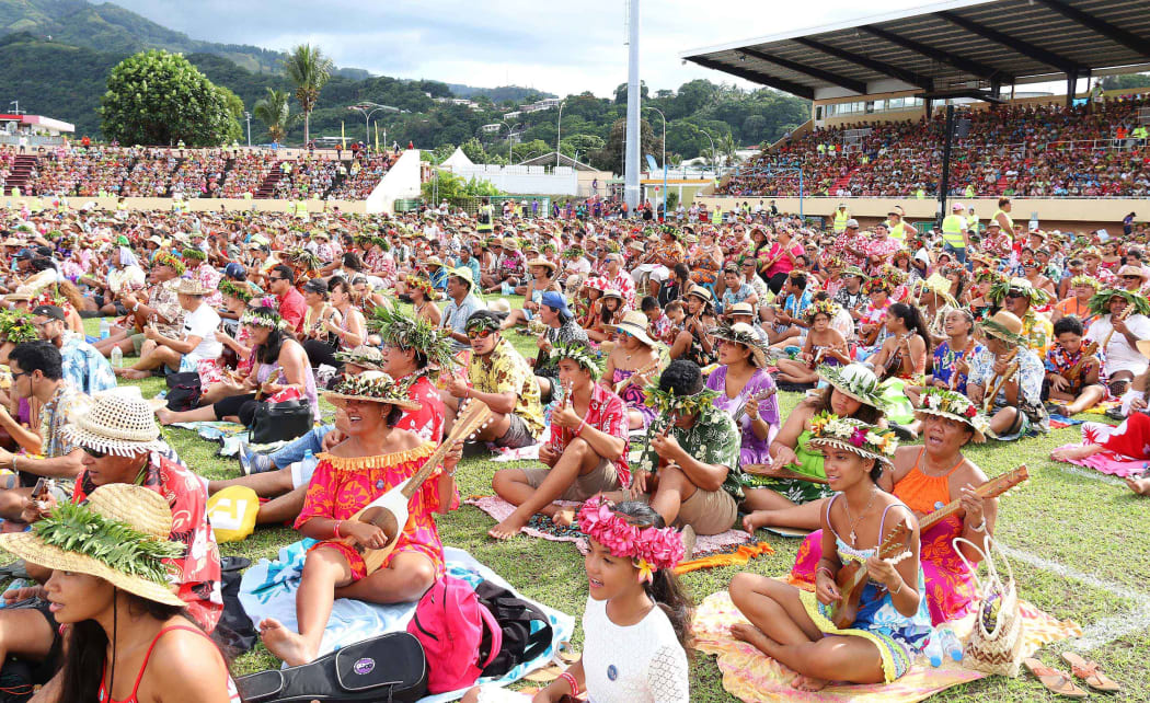 The Tahiti ukulele world record attempt.