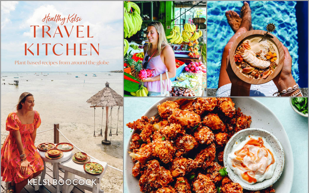 Book cover and images from Healthy Kelsi Travel Kitchen