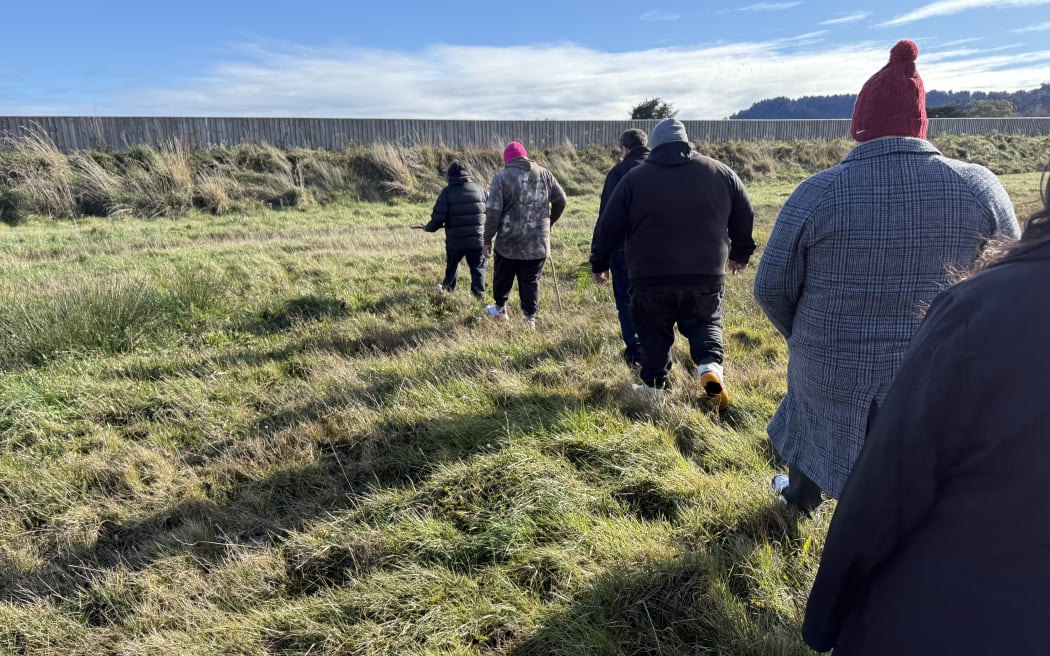 Members of Ngāti Rangi at the site of a new housing project in Ohakune.