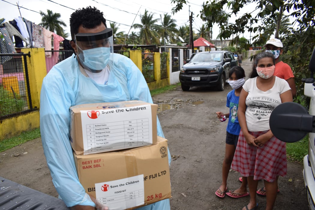 Groceries being taken to families in Viti Levu by Save the Children.