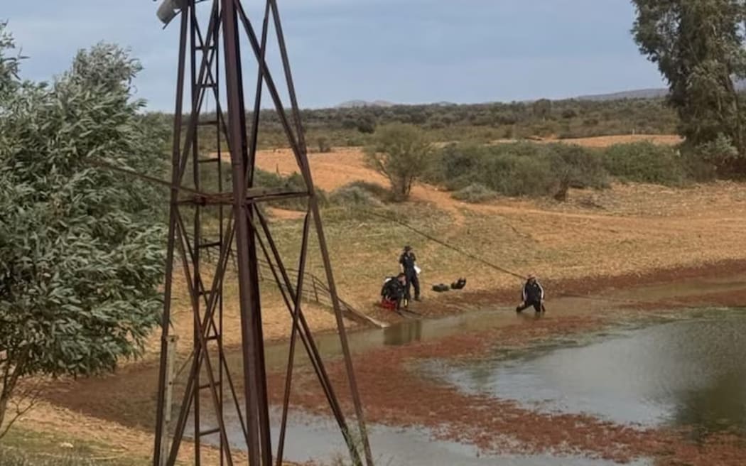 This photo of one of several dams on the property was released by police earlier in the search. (Supplied: SA Police)