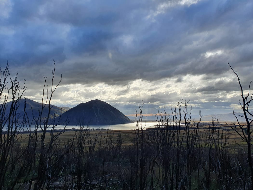 Fire damage overlooking Lake Hawea
