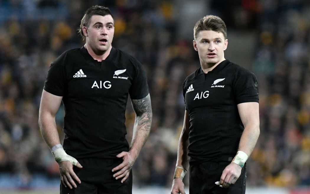All Blacks flanker Liam Squire and fly half Beauden Barrett.