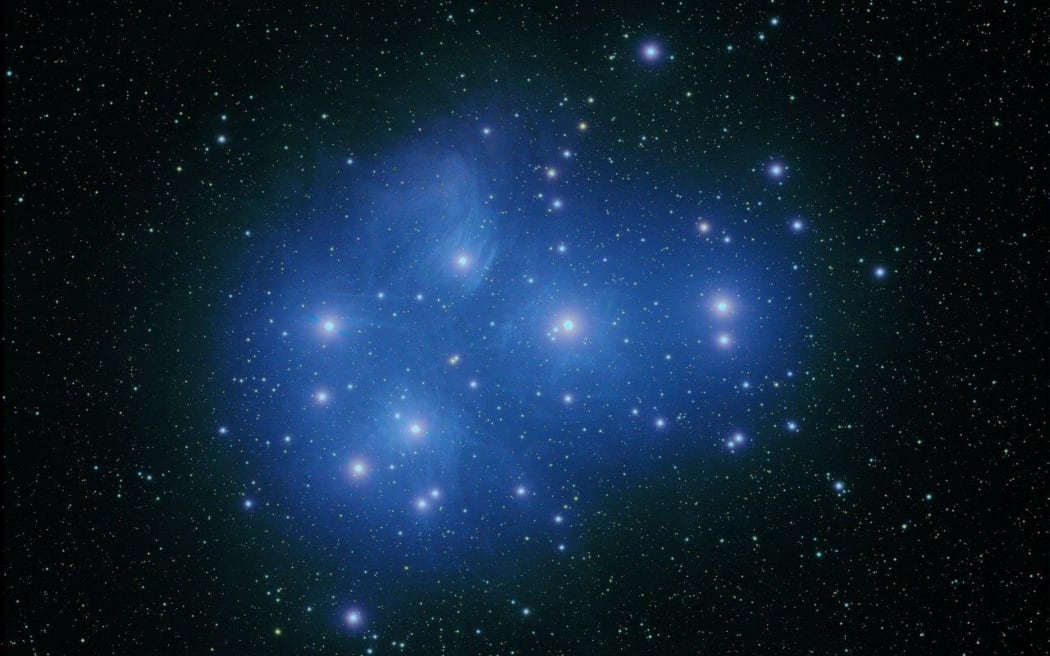 An image of Matariki taken at Te Kura Hapuku, near Kaikōura.