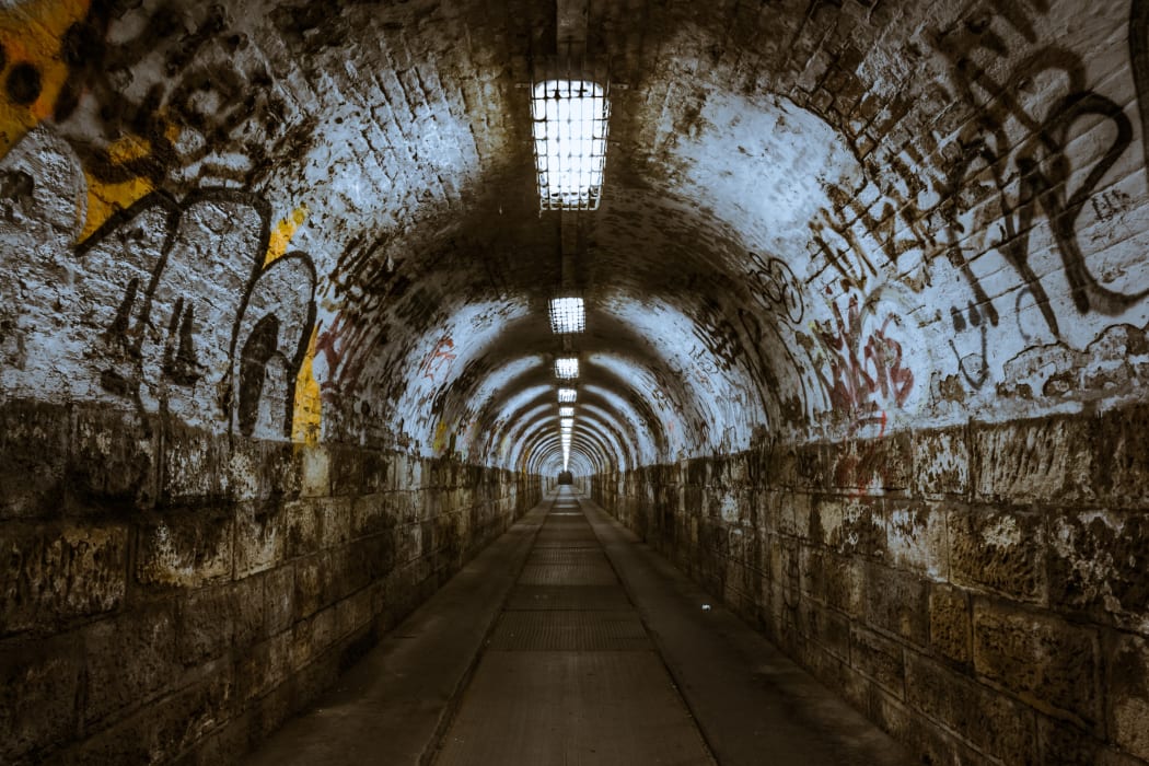 graffiti in tunnel