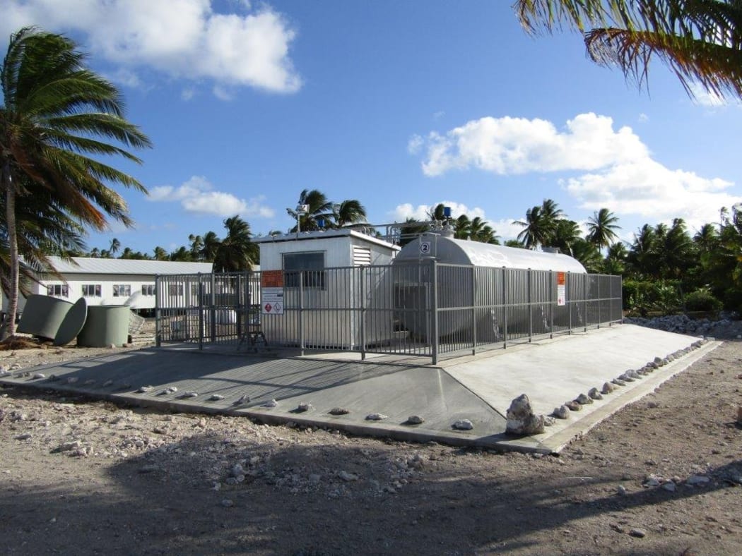 The new fuel depot on Penrhyn, handed over by the Tropic Twilight multinational task group.