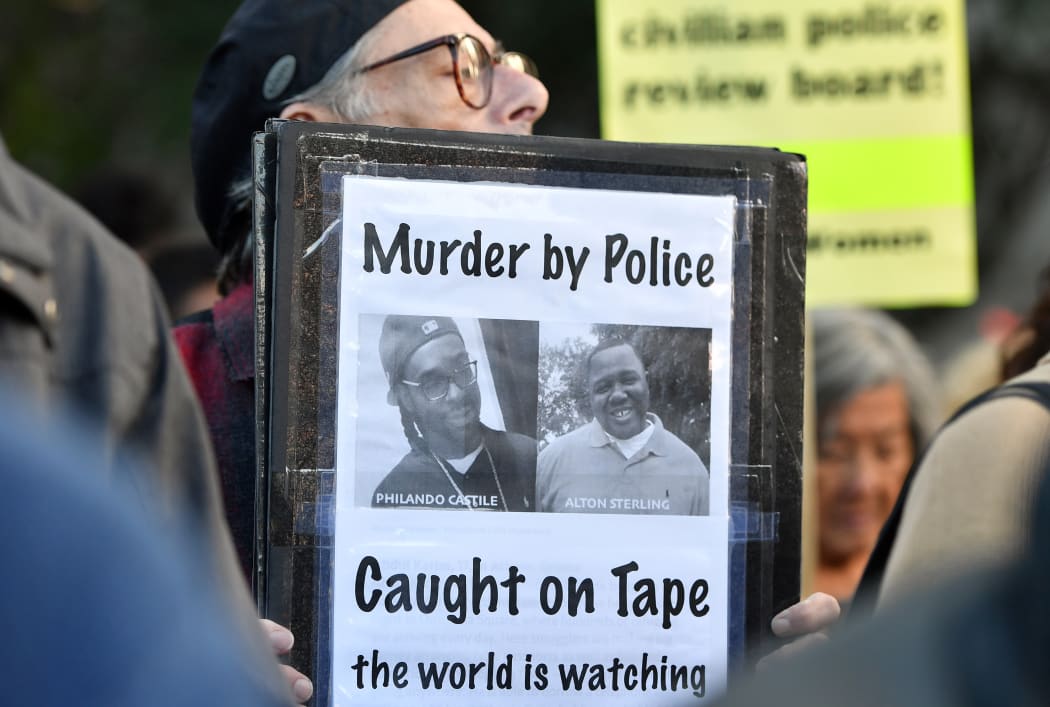 About 1000 people attended a rally in San Francisco denouncing recent police brutality.
