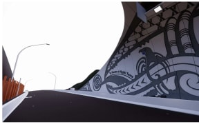Artist impression of the Mt Messenger bypass project's northern tunnel entrance.