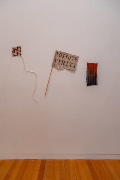 Nikau Hindin, 2023. Collection of Museum of New Zealand Te Papa Tongarewa. Commissioned 2023. Installation view, ’Ahu: Ngā Wairua o Hina, Vaiei Tupuna, Te Pātaka Toi Adam Art Gallery, Te Herenga Waka—Victoria University of Wellington, 2024. Photo: Ted Whitaker.