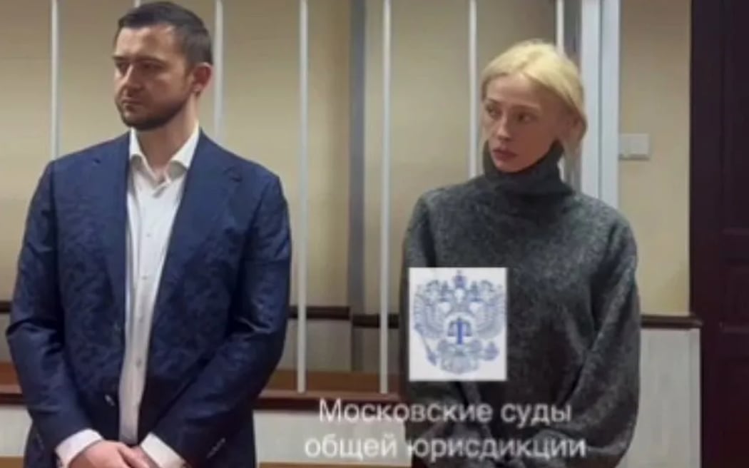 Anastasia Ivleeva (R) appeared at Lefortovo court in Moscow on Friday.