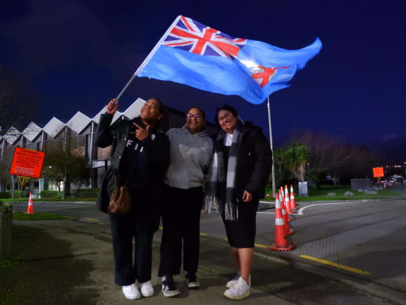 Fijian Drua fans in Christchurch on 10 June 2023.