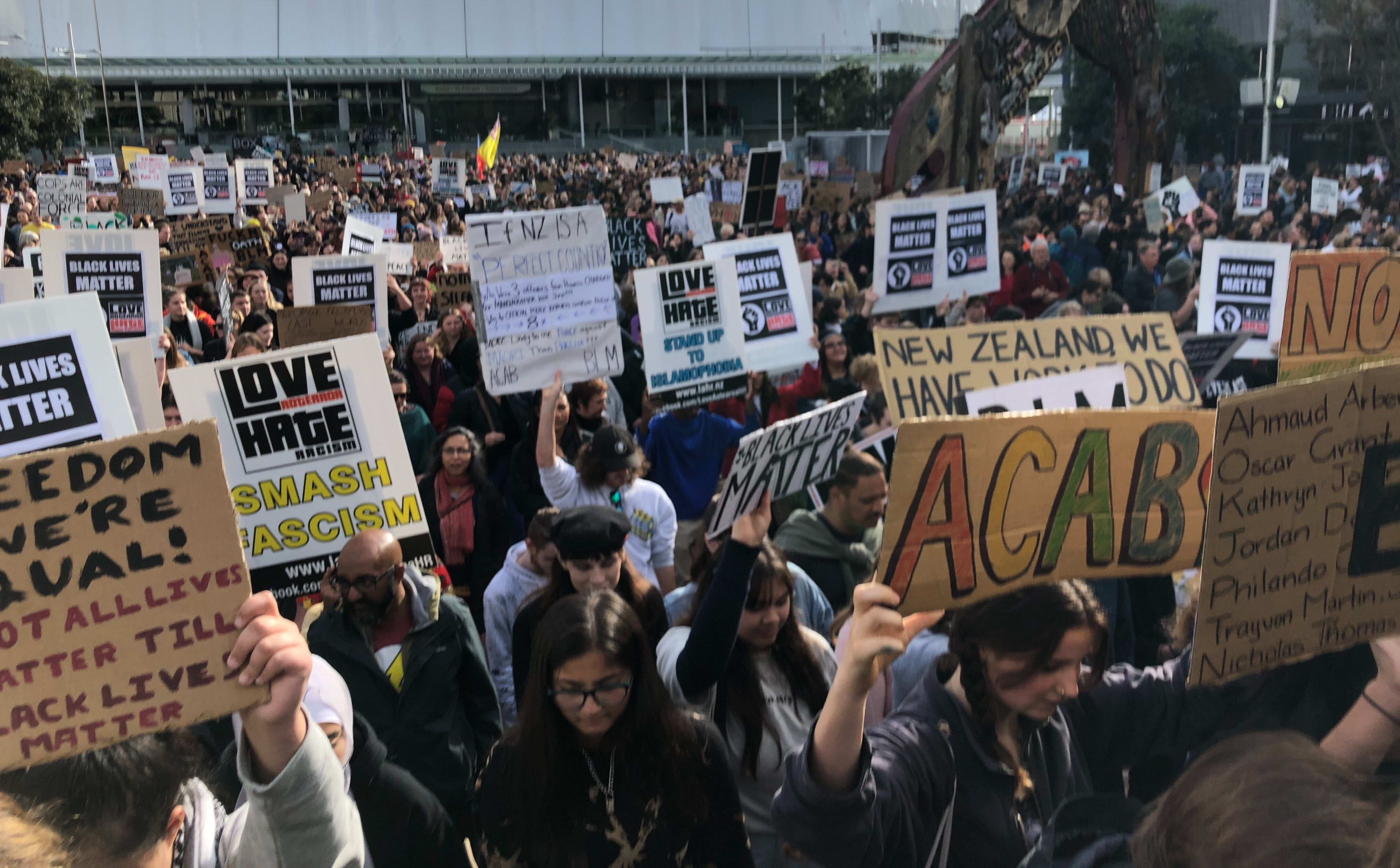 The Black Lives Matter march heads off towards Queen St.