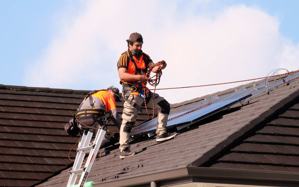 Installing SolarZero panels on a home