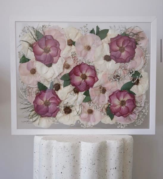 Jodie Pasco's pressed and framed flowers.