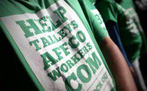 Affco workers made the journey from Wairoa to Auckland for the hearing.