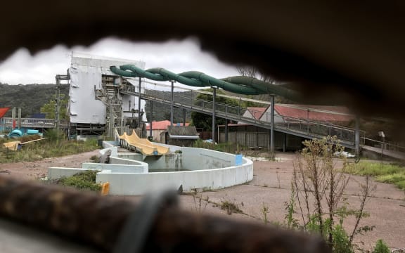 A look inside the now abandoned Waiwera thermal pools