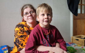 Bronwyn McCown and five-year-old Caleb.