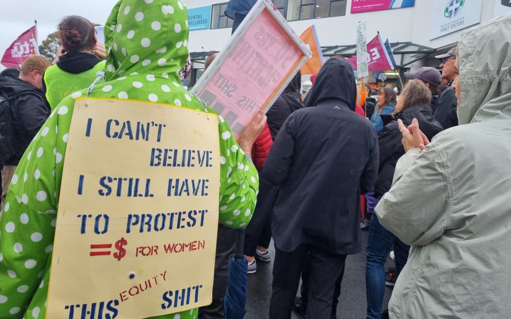 More than 1000 people turned out to protest against the controversial pay equity law change in Auckland.