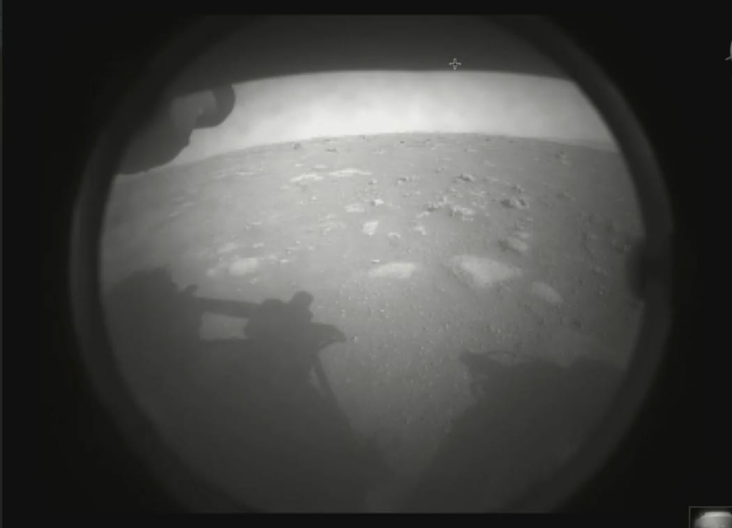 One of the first images from NASA's Mars rover Perseverance.