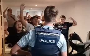 Footage shared by Destiny Church's Brian Tamaki of the Te Atatū protest.