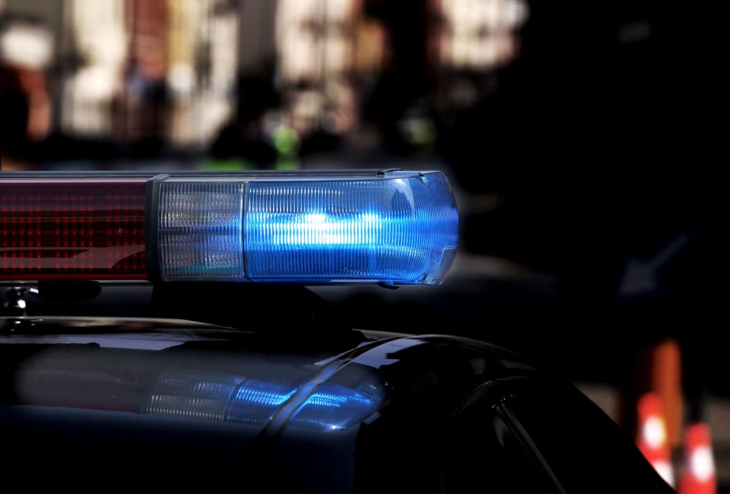 police generic lights flashing night