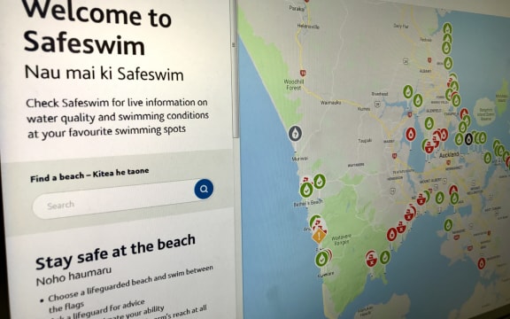 Auckland Council’s updated Safeswim website.