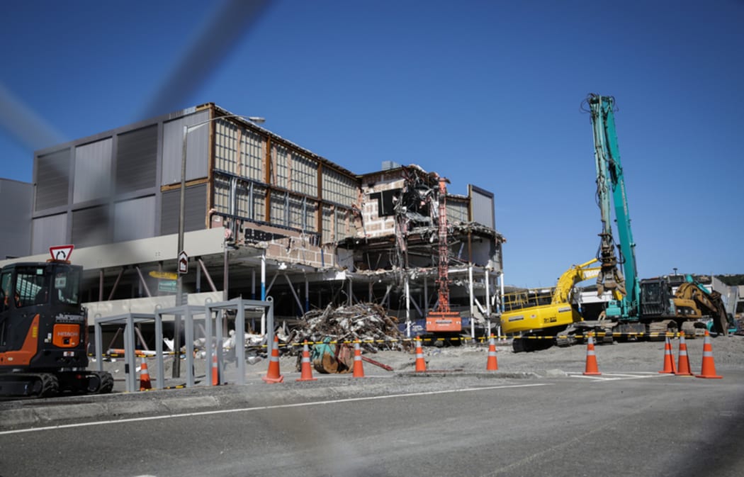 Demolition of Queensgate carpark, Lower Hutt