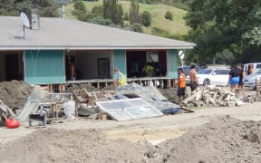 A clean-up at an Esk Valley house off State Highway 5 on Wednesday.