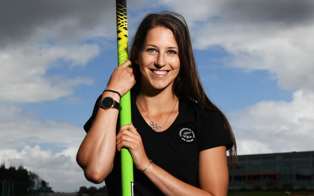 Pole vaulter Eliza McCartney.
New Zealand Commonwealth Games Athletics team announcement at the Millennium Institute, Auckland, New Zealand. Friday 2 February 2018. © Copyright photo: Andrew Cornaga / www.photosport.nz