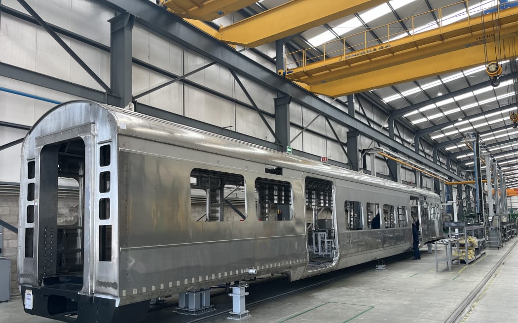 Auckland's new passenger trains being built at the CAF facility in Mexico.