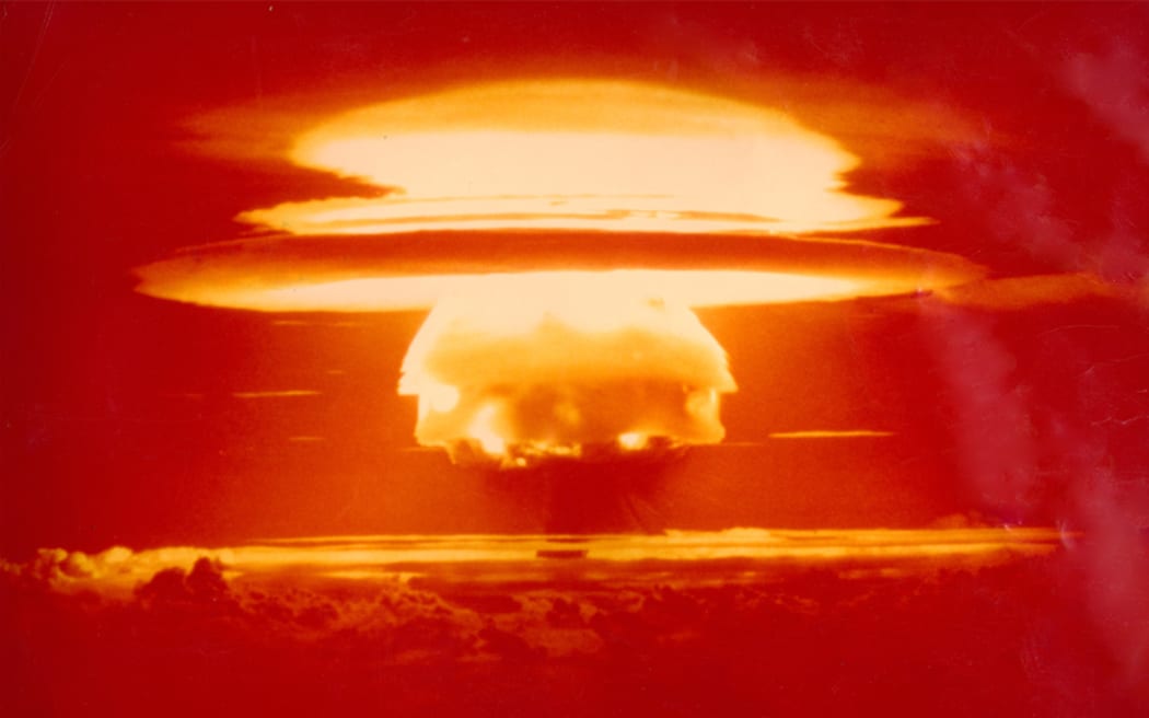 The 1954 Bravo hydrogen bomb test at Bikini Atoll, the largest nuclear weapon ever exploded by the United States, left a legacy of fallout and radiation contamination that continues to this day.