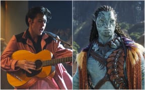 A still from the Elvis movie next to a still from Avatar: The Way of Water.