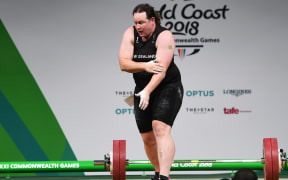 New Zealand's Laurel Hubbard.
Weightlifting, Women's +90kg 2018. Carrara Sports Hall. Commonwealth Games, Gold Coast, Australia. Monday 9 April 2018. © Copyright photo: Andrew Cornaga / www.photosport.nz