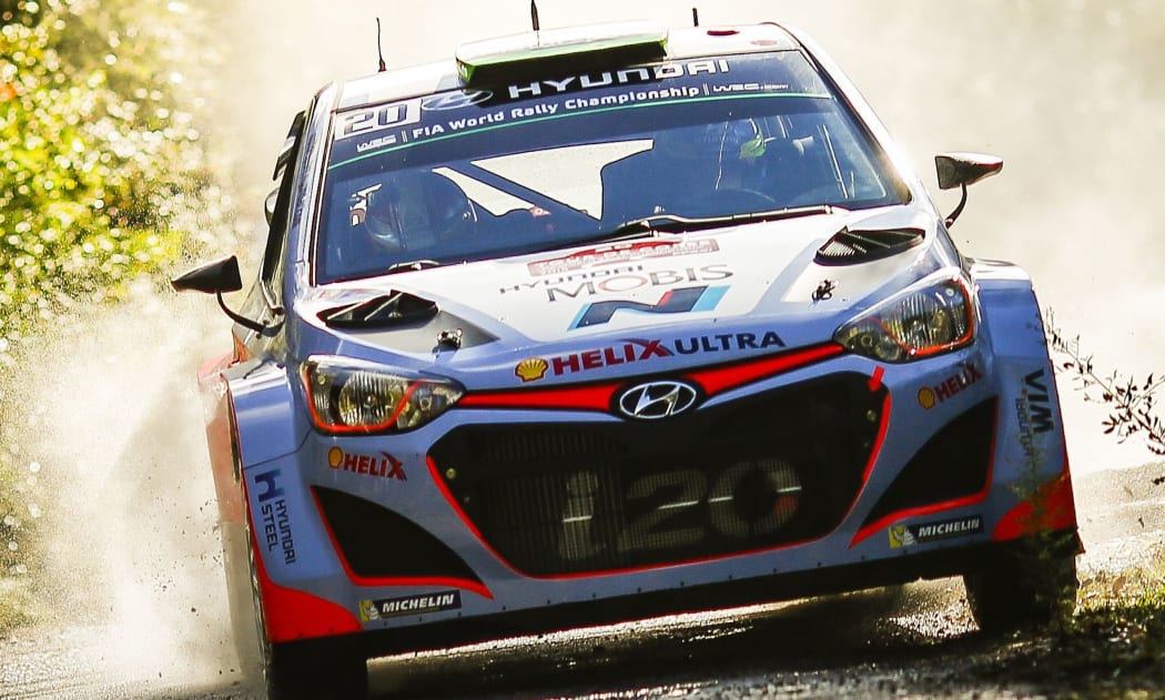 The New Zealand driver Hayden Paddon in action at Rally Corsica.