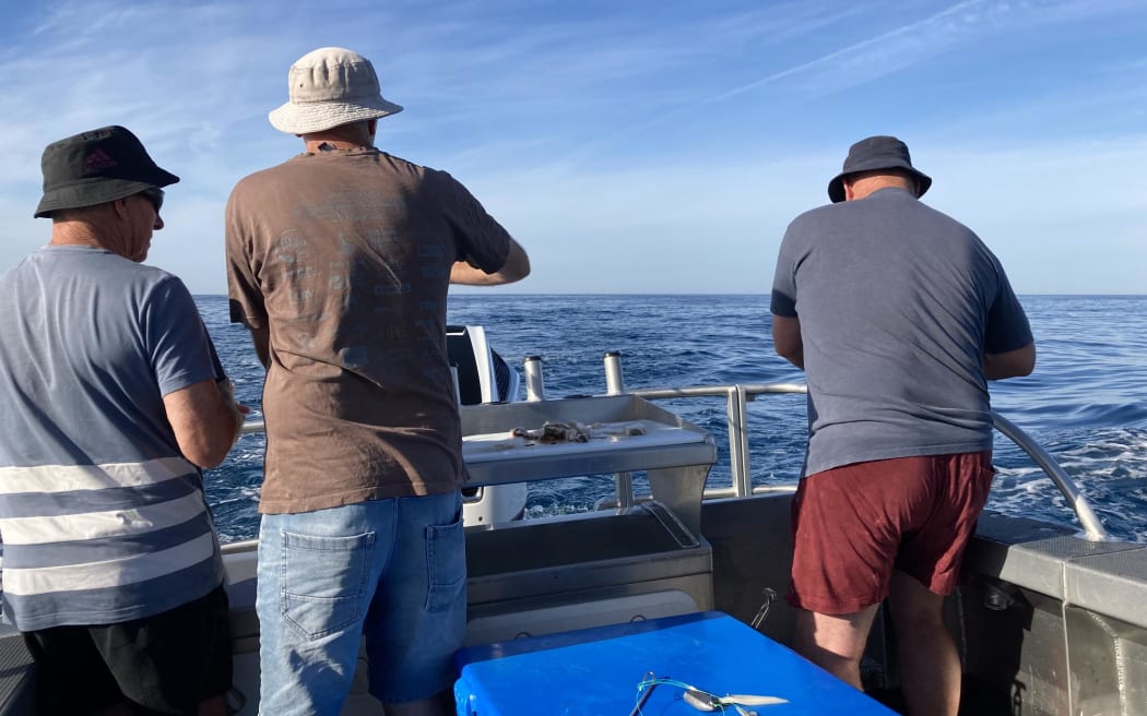 After navigating the Pātea bar crossing, everyone onboard apart from Selah Weingott went on to fish.
