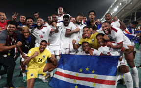 Cape Verde's players celebrate after a victory.