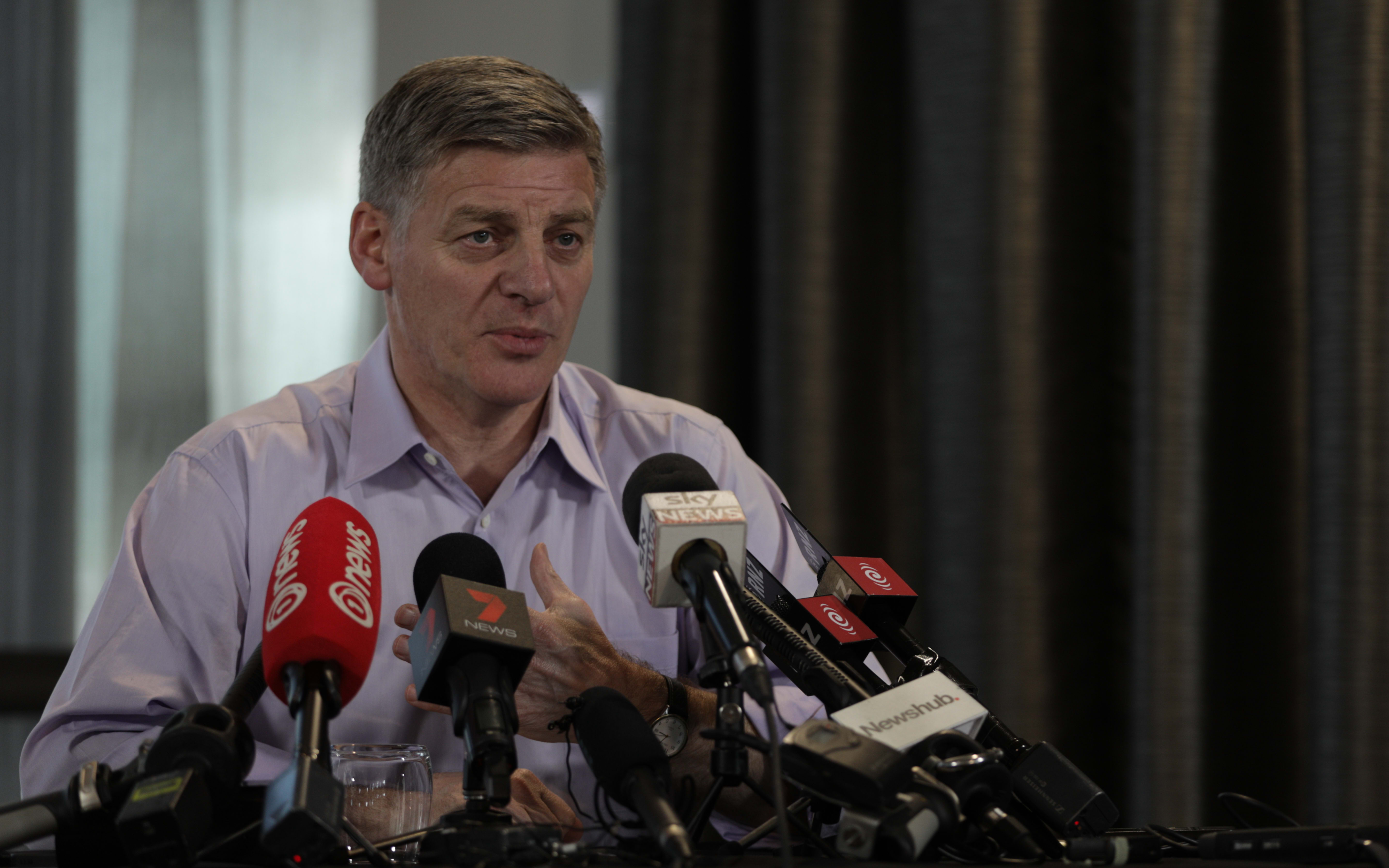 National Party leader Bill English speaks to media on the day after the election about negotiations to form a government.