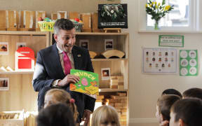 ACT leader David Seymour visits an early childhood centre in Khandallah, Wellington.