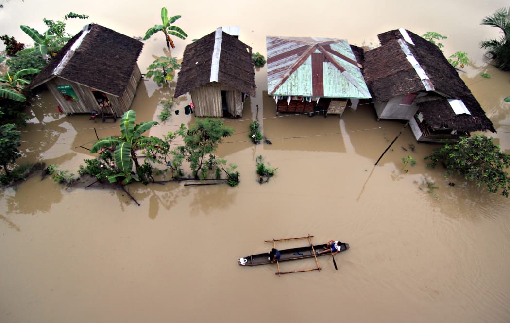 The flooded region is still recovering from a typhoon in 2012.