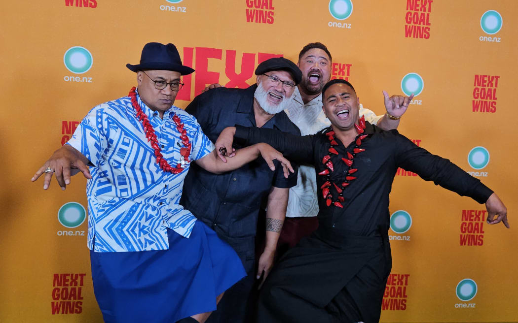 'Next Goal Wins' stars attend the New Zealand premiere.
Oscar Kightley (Tavita), David Fane (Ace), Semu Filipo (Rambo), Beulah Koale (Daru).