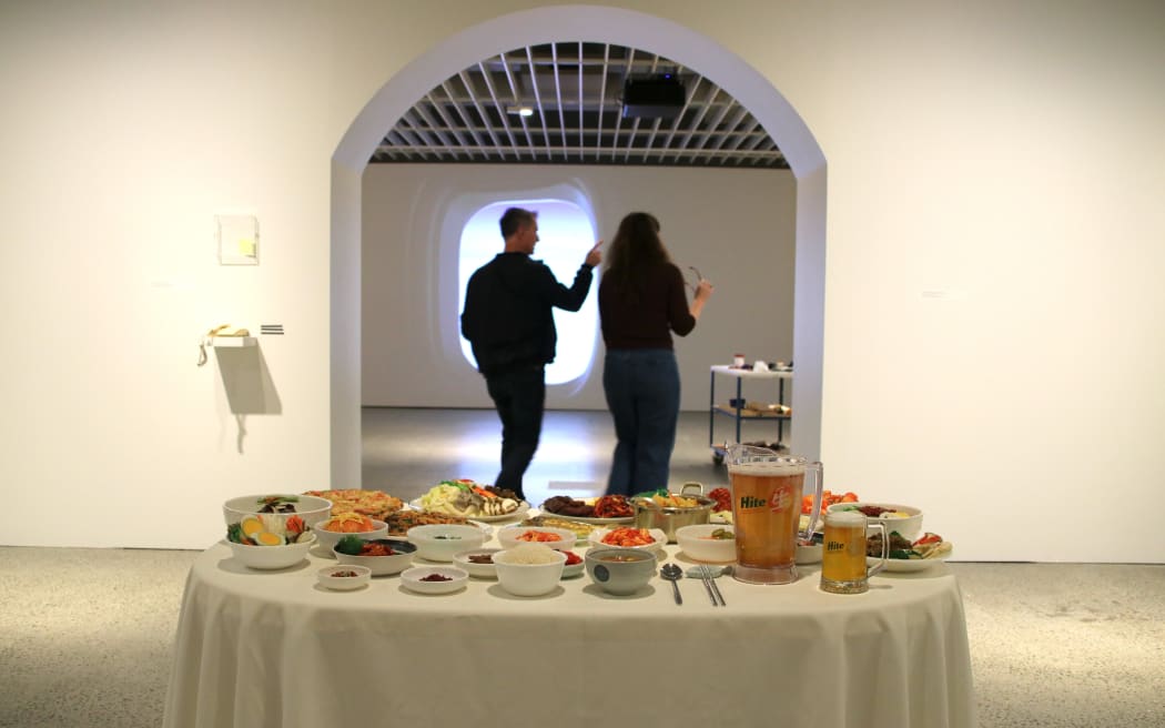 Jae Hoon Lee Feast 2007, mixed media and Jae Hoon Lee Ground Zero (Clouds) 2010, Single Channel Video, SD, 16:9.