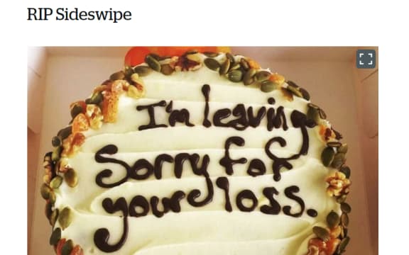 An excerpt from the final Sideswipe column