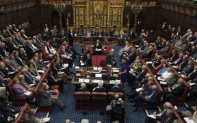 House of Lords chamber in session at the Houses of Parliament in London. Approved by the House of Commons, the bill on the triggering of Brexit passes before the Lords on Monday.