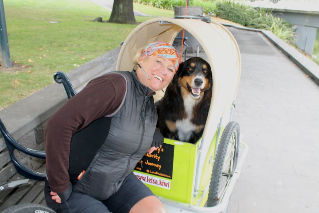 A photo of Leisa and Indy. Leisa says she was "going nowhere without Indy"