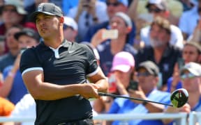 FARMINGDALE, NY - MAY 18:Brooks Koepka of the United States Tees off at the 1st hole during the third round of the 2019 PGA Championship at the Bethpage Black course on May 18, 2019 in Farmingdale, New York. (Photo by Rich Graessle/Icon Sportswire)