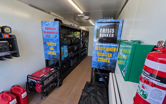 One of Crisis Bunker's emergency containers with supplies.