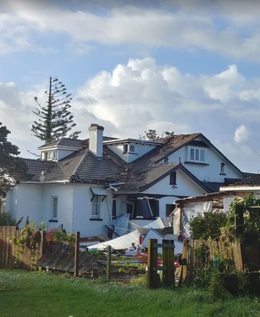 Damage after a tornado in the South Auckland suburb of Papatoetoe on 19 June 2021.