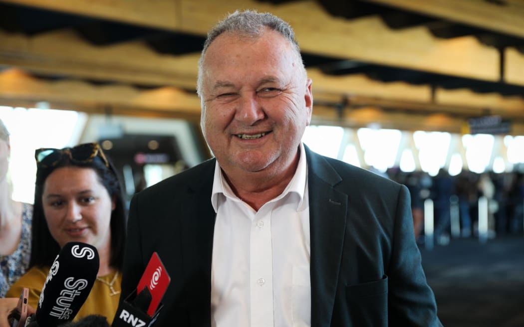 Shane Jones arriving at Wellington Airport.