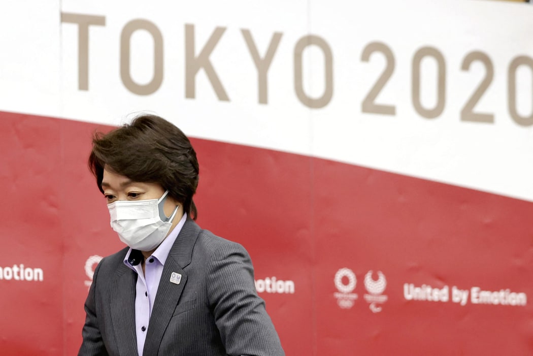 Seiko Hashimoto, President of Tokyo Olympic Organising Committee attends a regular press conference in Chuo Ward, Tokyo 9 July.